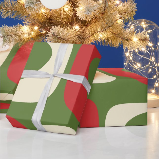 Retro Minimalistisk julhelg i Mönster Presentpapper (Helgdagar)