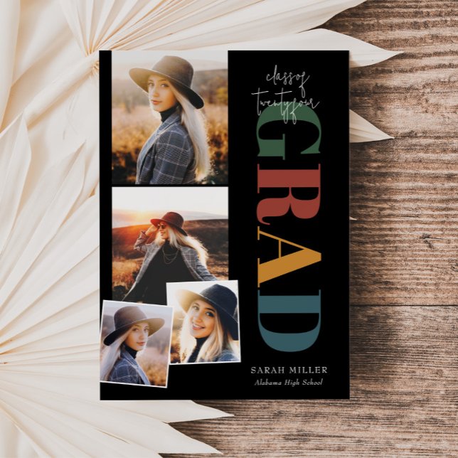 Retro Minimalistiskt modernt Lodrät 5 Bilder Stude Inbjudningar (Skapare uppladdad)