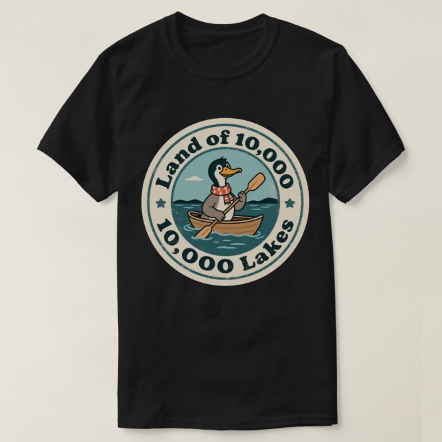 Retro Minnesota Loon Bird med Scarf och Paddle T Shirt (Design framsida)
