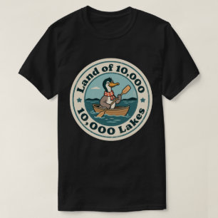 Retro Minnesota Loon Fågel med halsduk och paddel T Shirt