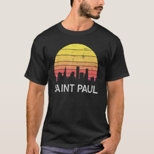 Retro Minnesota Saint Paul Skyline Vintage Urban B T Shirt