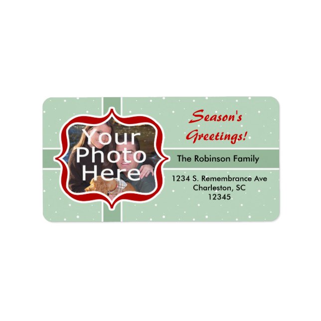 Retro Mint-adressetikett Adressetikett (Framsidan)