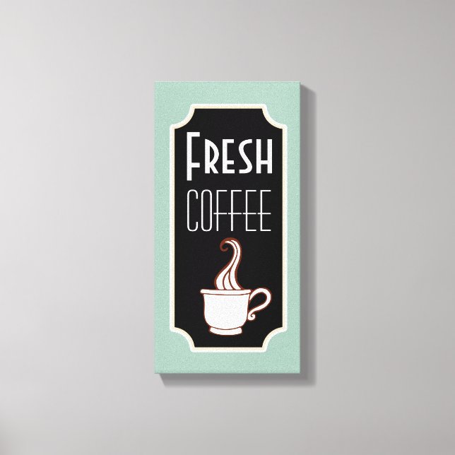 Retro Mint Coffee Shop Wall Art Kitchen-skylt Canvastryck (Framsida)