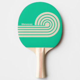 Retro Mint Dual Curl Ränder med Namn Pingisracket