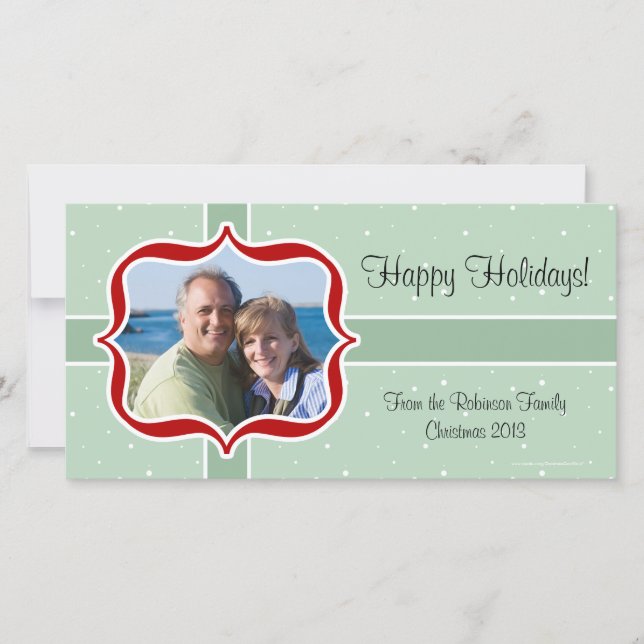 Retro Mint-fotokort Julkort (Framsida)