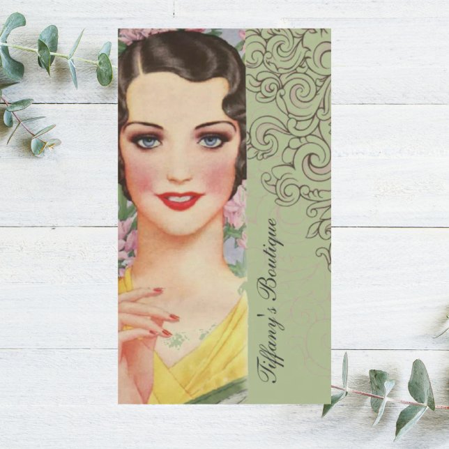 Retro Mint grönt underbar gatsby parisian mode oni Visitkort (Retro Mint green great gatsby Parisian fashionista Business Card)