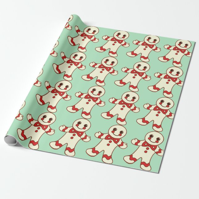Retro Mint Julgodis Inpackningspapper Presentpapper (Utrullad)