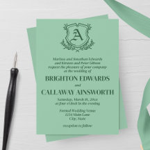 Retro Mint Löv och Blommigt Monogram Bröllop