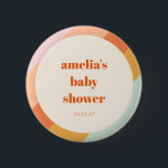 Retro Mint Orange Boho Rand Anpassningsbar Baby Sh Knapp<br><div class="desc">Retro Mint Orange Boho Rand Cute Anpassningsbar Baby Shower-knapp</div>