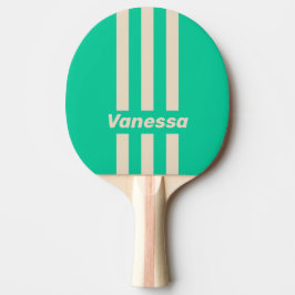 Retro Mint Trefacksrand med namn Pingisracket