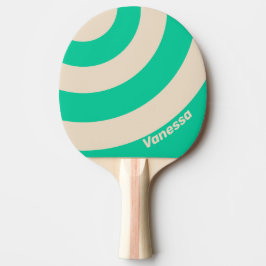 Retro Mint Trefärgad Rand med Namn Pingisracket