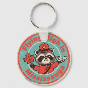 Retro Mississauga Tvättbjörn Mountie Nyckelring