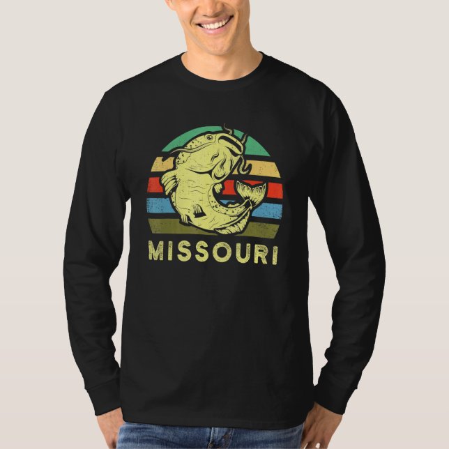Retro Missouri Catfish CatFishman Fisher T Shirt (Framsida)