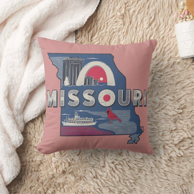 Retro Missouri Silhouette Kudde (Filt)
