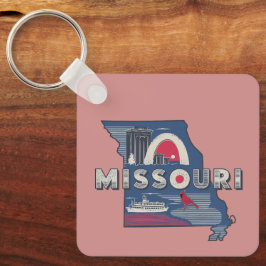 Retro Missouri Silhouette Nyckelring