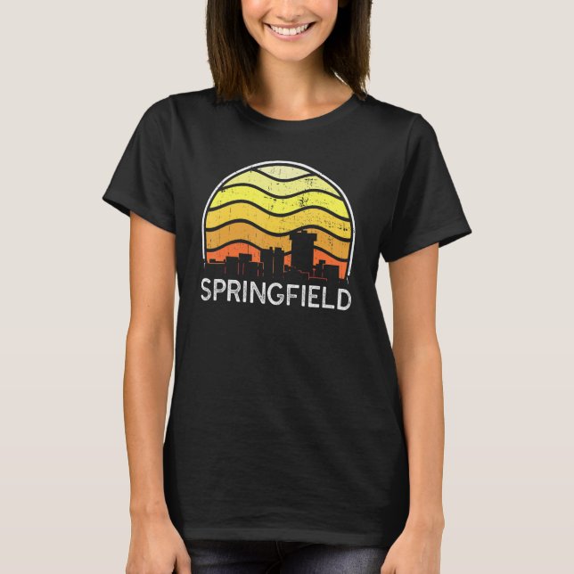 Retro Missourii Springfield Visitors Skyline Vinta T Shirt (Framsida)
