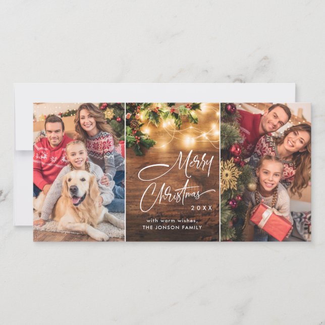 Retro Mistletoe Rustic God jul Hälsning Julkort (Framsida)