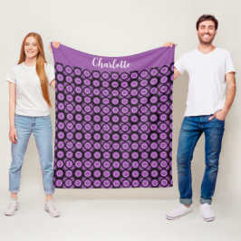 Retro mitten 1900-tal modern cirklar namn monogram fleecefilt