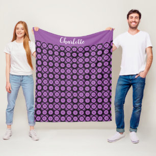 Retro mitten 1900-tal modern cirklar namn monogram fleecefilt