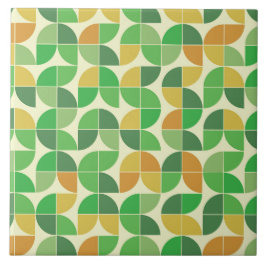 Retro mitten av seklet Geometriskt blom- grönt Kakelplatta