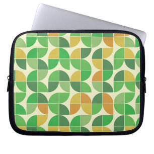   Retro mitten av seklet  Geometriskt blom-  grönt Laptop Fodral