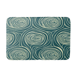 Retro mitten av seklet Teal och Crème Abstrakt Vir Badrumsmatta