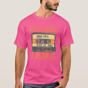 Retro Mixtape 80's Vintage Cassette Tape 1986 Born T Shirt