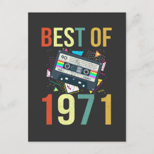 Retro Mixtape Bästa av 1971 Födelsedagspresent Kas Vykort