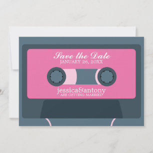 Retro Mixtape Bröllop spara datum Datumet