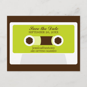 Retro Mixtape Bröllop Spara Datum Meddelande Vykort