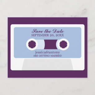 Retro Mixtape Bröllop Spara Datum Meddelande Vykort