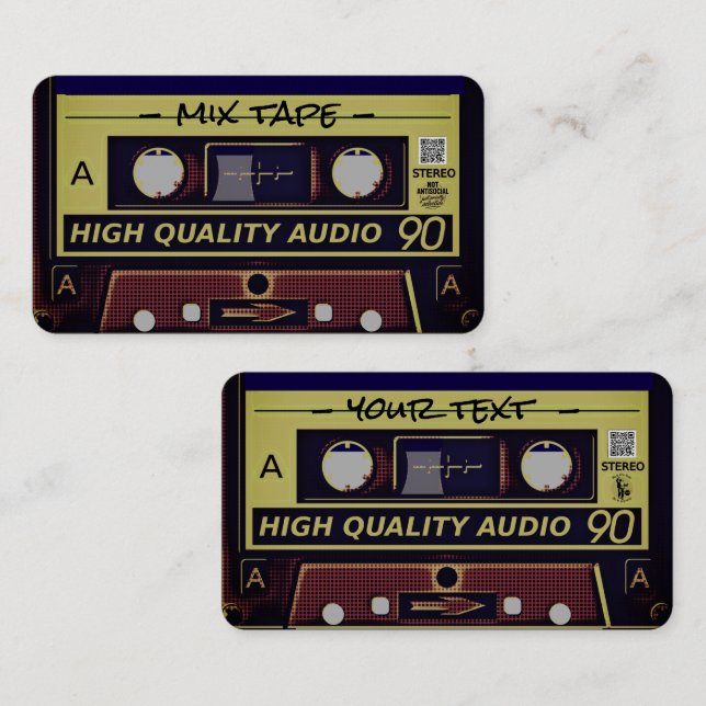 Retro Mixtape Business Card (Fram/baksida)