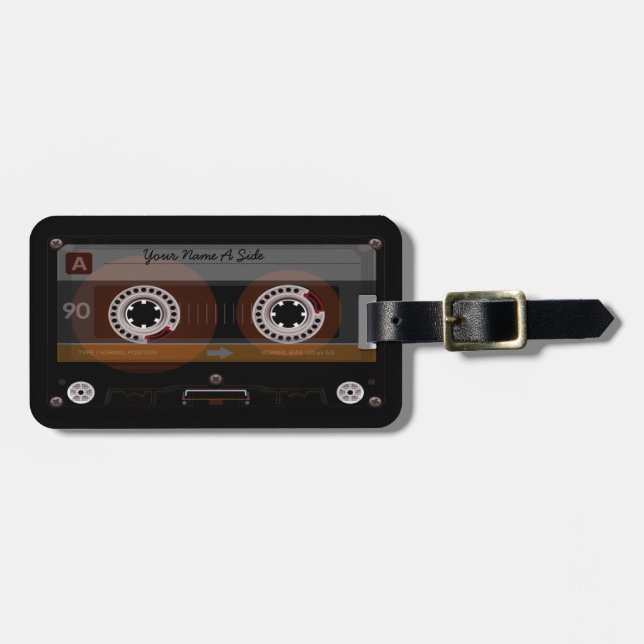 Retro MixTape Lauggage för DJ-musikkassett märkre Bagagebricka (Horisontell Framsida)