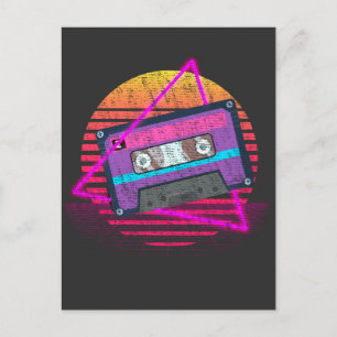 Retro Mixtape Vaporwave Music Sunset Tape Vykort