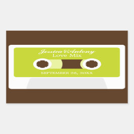 Retro Mixtape Wedding Favor Rektangulärt Klistermärke
