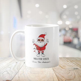 Retro mjölk för jultomten röd jul kaffemugg