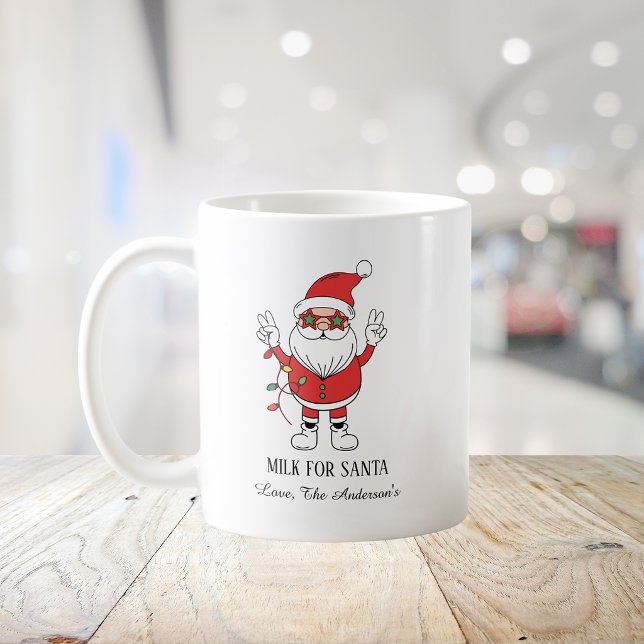 Retro mjölk för jultomten röd jul  kaffemugg (Skapare uppladdad)