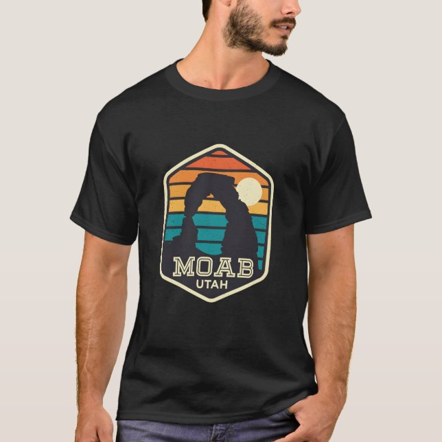 Retro Moab Utah Ökenark Vintage Reskonst T Shirt (Framsida)