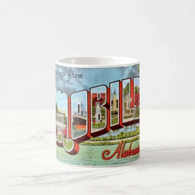 Retro Mobil Alabama Postkortsmugg Kaffemugg (Center)