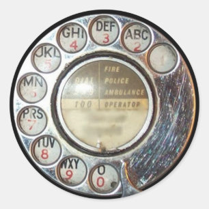 RETRO MOBIL DIAL-dekal Runt Klistermärke