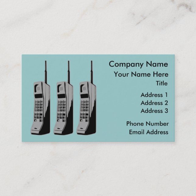 Retro Mobiltelefon Grafik Visitkort (Framsida)