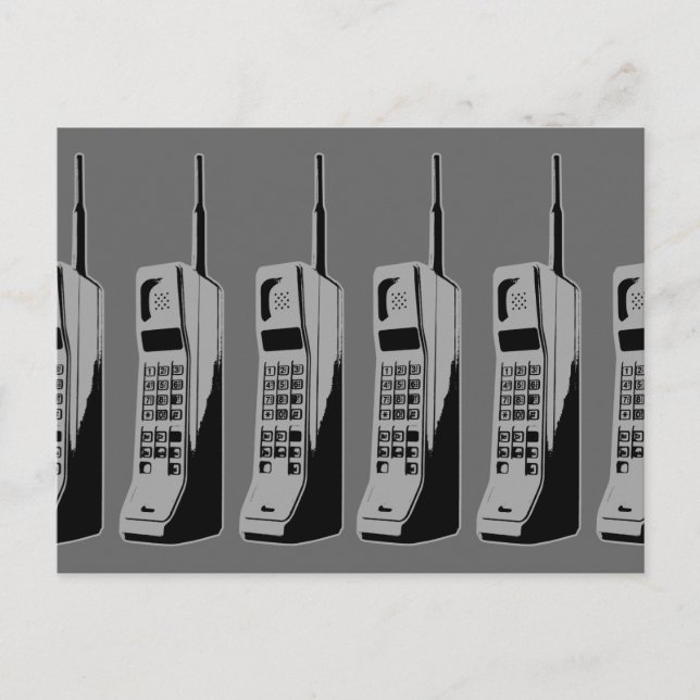 Retro mobiltelefon grafik vykort (Framsida)