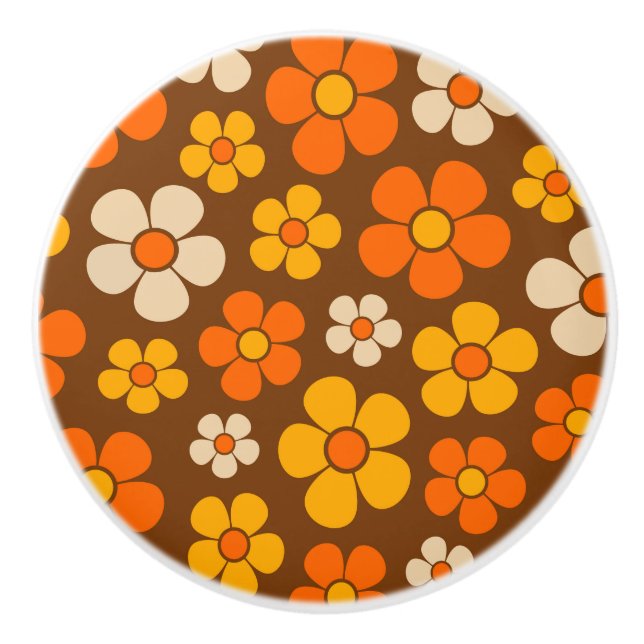 Retro Mod 1960-tals stil blomster mönster  Knopp (Framsidan)