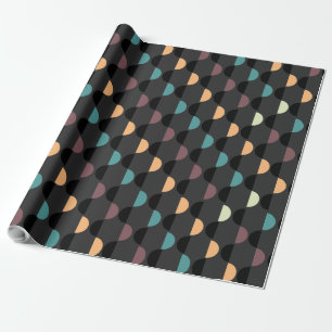 Retro Mod 1960s Optical Illusion Geometric Art Presentpapper