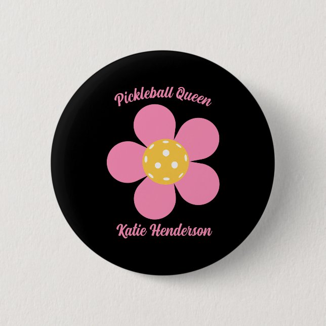 Retro Mod 70-tals Ckleball Blomma D  Knapp (Framsida)