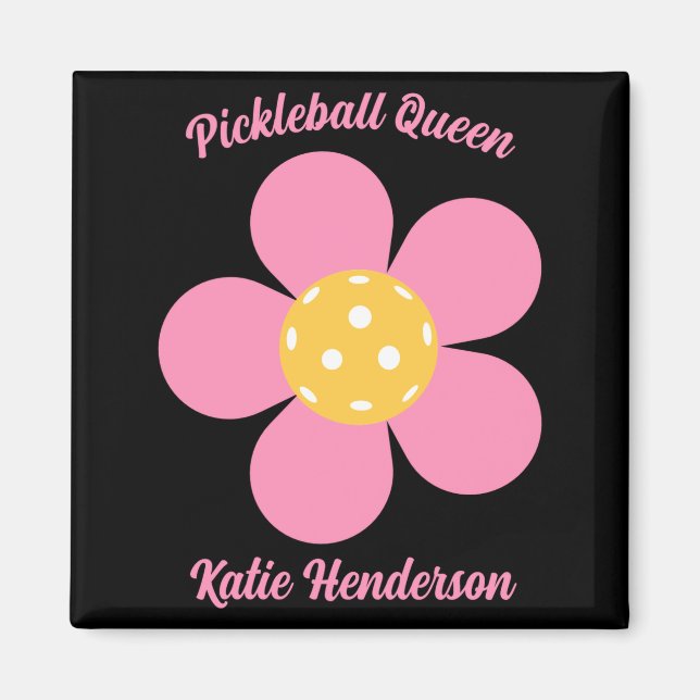 Retro Mod 70s Ckleball Flower D  Magnet (Framsidan)