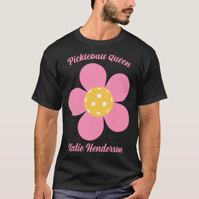 Retro Mod 70s Ckleball Flower D  T Shirt (Framsida)