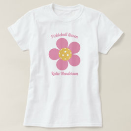 Retro Mod 70s Pickleball Flower-Personlig T Shirt