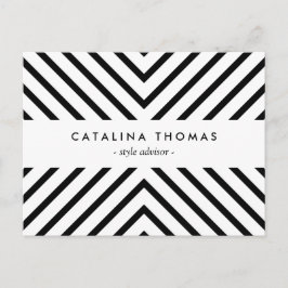 Retro Mod Black and White Mönster vykort