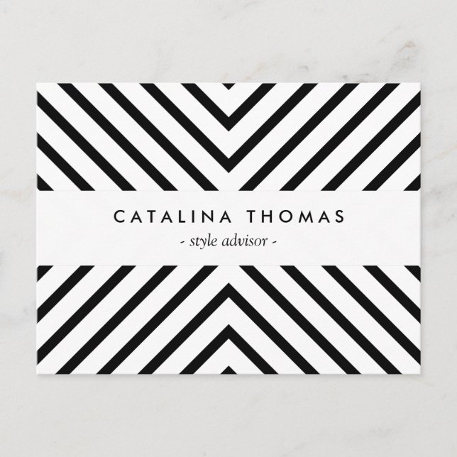 Retro Mod Black and White Mönster vykort (Framsida)